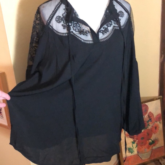 Romantic Boutique Size X-Large Embroidered Netting Tie-Neck WitchyCore $170 NEW - Picture 13 of 15